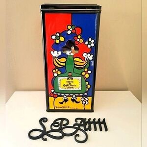Vintage Tin 1990 Grand Marnier Container Art Artist Romero Britto #1026